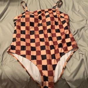 Checkerboard swimsuit/bodysuit